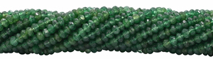 Perles de pierre précieuse Aventurine verte, forme Rondelle, facettées, 3 à 4 mm, en fil. - Product Image 3