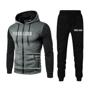 Chándal de algodón 100% ajustado para hombre, nueva moda, Sudadera con capucha personalizada para correr con diseño bordado para deportes de otoño - Product Image 2