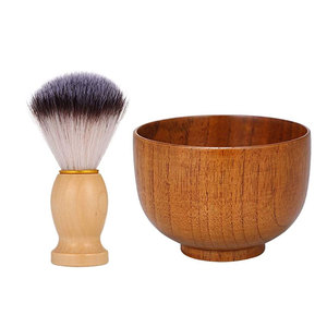 Ensemble bol et brosse à raser en bois grande capacité personnalisables avec logo, couleur et taille sur mesure - Product Image 2