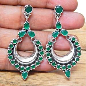 Pendientes de tuerca finos de Plata de Ley 925, piedras preciosas verdes esmeralda naturales, regalo de joyería de boda para su colección de pendientes de Esmeralda - Product Image 4