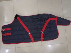 <b>Waterproof</b> Breathable Oxford Horse Turnout Rug Quilted <b>Blanket</b> with Strap Closure Large Tail Flap for All Seasons Outdoor Use - Product Image 4