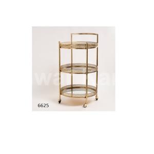 Carrito de Metal decorativo de lujo para el hogar y el Hotel, almacenamiento de frutas y alimentos con tres niveles para Hotel, restaurante, decoración para fiesta de boda - Product Image 1