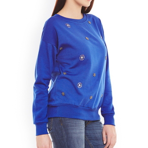 Couleur bleue unie Meilleure vente Meilleur prix Sweats confortables pour femmes Conception OEM Femmes Respirant Sweatshirts durables - Product Image 2