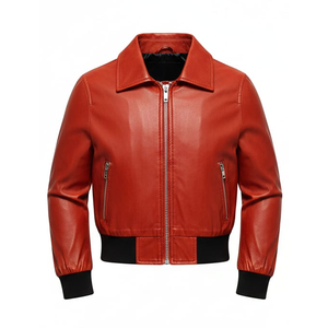 Chaqueta de Motociclista Impermeable de Cuero Genuino Azul para Chicas, Personalizable, Rellena de Algodón, Estilo Casual, Ropa Exterior Femenina - Product Image 5