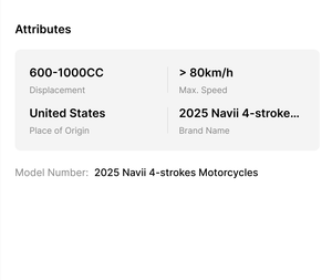 Vente rapide NOUVEAU 2025 Motocyclettes Navii 4 temps Originales - Product Image 3