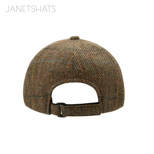 Motif graphique personnalisé Wrong-Me Wool Mix Hoggs Checked Design haut de gamme Casquette de golf de baseball en tweed pour femmes - Product Image 5
