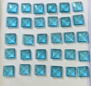 Pietra di vetro farsetto acqua naturale forma quadrata di pietra gemma per gioielli unici che rendono la pietra preziosa unica in vetro doppietto - Product Image 3