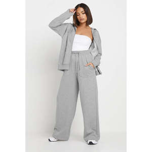 Conjunto de 2 Piezas de Moda Invernal, Chaqueta con Capucha y Pantalones Deportivos, Conjuntos para Mujer - Product Image 1