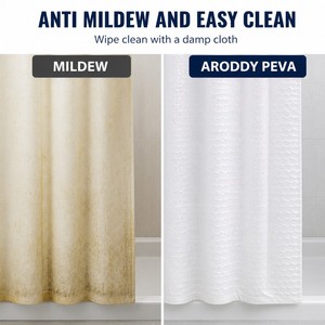ARODDY Rideau <span class=keywords><strong>de</strong></span> Douche 3D en PEVA, Imperméable et Anti-Moisissure, Gaufré, 72x72 Pouces avec Crochets – Vente en Gros - Product Image 4
