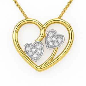 Colgante unisex de oro amarillo sólido de 14K bellamente diseñado con regalo de boda chapado en rodio de diamante - Product Image 3