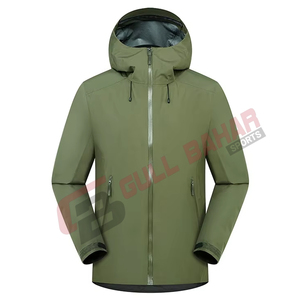 OEM Customized Lightweight Waterproof <b>Zip</b>-<b>up</b> Winter Windbreaker <b>Jacket</b> for Men High Street Stand Hood Embroidered Splicing Front - Product Image 4