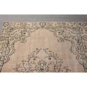 พรมขนสัตว์สีเบจแบบดั้งเดิม5x8.6ft งานเย็บปะสี่เหลี่ยมผืนผ้าตุรกีสำหรับทางเข้าบ้านห้องนั่งเล่น - Product Image 5