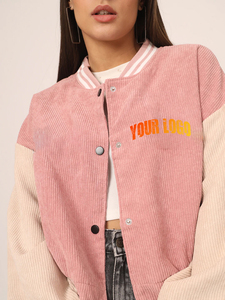 Vente en gros de veste universitaire pour femmes blouson bombardier de baseball surdimensionné vêtements d'extérieur Letterman en laine mélangée de haute qualité sur mesure - Product Image 5