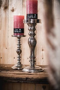 Ensemble de 2 bougeoirs en étain danois, bougeoirs en aluminium argenté brut, bougeoirs modernes en aluminium argenté - Product Image 2