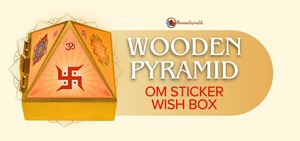 Caja de deseos de pirámide de madera ecológica Vastu, caja de efectivo y Reiki tallada a mano con pegatinas Yantra para decoración de pared y manualidades - Product Image 3