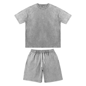 Tenue décontractée de rue d'été pour hommes ensemble de deux pièces en gros avec short imprimé et t-shirts séchage rapide et respirant - Product Image 6