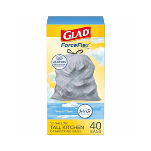 ถุงขยะครัวแบบยาวคุณภาพพรีเมียม Glad ForceFlex สำหรับใช้ในครัวเรือน  แข็งแรง ทนทานต่อการรั่วซึม เกรดส่งออก ขายส่ง - Product Image 4