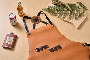 Tablier sans manches en cuir pour hommes de haute qualité avec logo personnalisé réutilisable et durable spécialisé dans le nouveau design chaud - Product Image 6