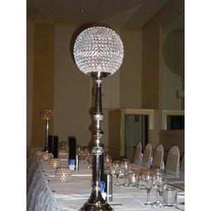 Décoration de mariage gobelet en métal et cristal Bougeoir de table Centre de table Plaqué argent Décoration d'événement de mariage - Product Image 2