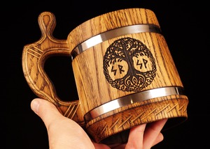 Handcrafted Wooden Mug Rustic Natural Drinking <b>Cup</b> Perfect for Coffee Tea or Beer Ideal for <b>Camping</b> Outdoor Use and Unique Gifts - Product Image 5