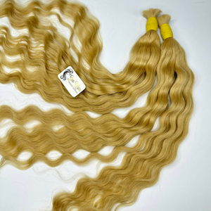 100% virgen Remy cabello vietnamita Super doble dibujado alta calidad a granel crudo onda Natural negro rubio rizado extensiones humanas reales - Product Image 3