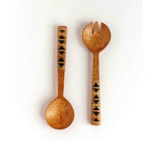 Serveurs à salade en résine artisanale, écologiques, compatibles lave-vaisselle, outils à salade au design moderne, 11 pouces, pour la cuisine à domicile, fabriqués en Inde - Product Image 5