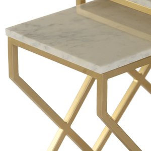 Table gigogne en marbre finition dorée (lot de 3) - Product Image 6