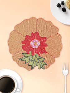Hot Selling Modern Glass <b>Beaded</b> <b>Placemat</b> Wedding Dining Table Handicraft With Flower Shaped Top for Mat & Pads - Product Image 4