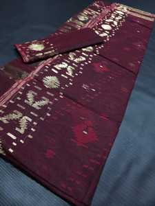 Exportable Dhakai Jamdani Sharee Qualité Exportation pour Femmes JAMDANI TISSU Bleu ROUGE VERT Doré Bleu Ciel du Bangladesh - Product Image 5