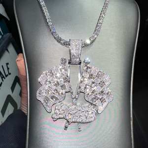 Pendentif Hip Hop de luxe en argent 925 avec diamant Moissanite et caution de sac d'argent glacé Design personnalisé pour bijoux de fête - Product Image 4