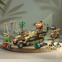 1/28 Ölçekli Sd.Kfz. 251 Alman Yarı Paletli Zırhlı Personel Taşıyıcı Muharebe Tankı Araç Yapım Bloğu Seti
