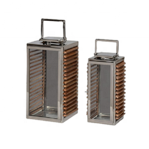 Acier inoxydable Durable Bois et Verre Suspendu Conçu Décor À La Maison Premium Lanterne De Sol pour Noël Mariage Centre De Table Décor - Product Image 1