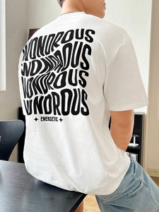 T-shirt Homme Personnalisé Haut de Gamme à Épaules Tombantes, Coton Lourd 100% Coton, Style Streetwear Oversize de Luxe pour Hommes - Product Image 4