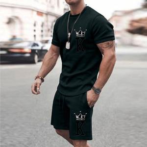 Ensemble de shorts design élégant pour hommes Top Trending 3D imprimé Shorts Chemise Ensemble Coton Respirant Vente en gros T-shirts Ensembles - Product Image 5