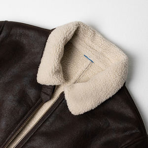 Chaqueta de Piel de Oveja y Forro de Lana, Resistente al Viento, Transpirable, Abrigo de Invierno Cálido con Forro de Algodón, Estilo Formal - Product Image 3