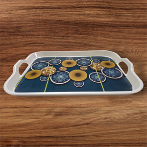 Vente en gros Plateau de service en mélamine plastique de qualité supérieure avec logo personnalisé Plateau roulant de taille jumbo pour équipement de restauration et restauration - Product Image 1