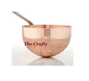 Copper Hammered Food Serving <b>Bowl</b> With Brass Handles <b>Set</b> <b>Of</b> Four Different Size Food <b>Mixing</b> <b>Bowl</b> At Good Price - Product Image 4