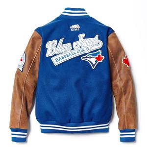 Chaqueta Varsity de Cuero Genuino y Lana Melton con Cuello Alto y Logotipo Frontal, Hecha a Medida Según Tu Diseño, Ropa de Invierno - Product Image 3