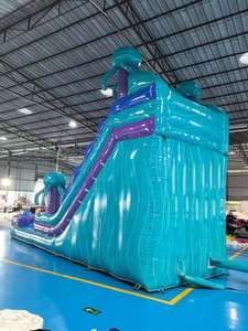 Tobogán <span class=keywords><strong>Castillo</strong></span>, Juegos Inflables para Fiestas, Tobogán Inflable Acuático con Piscina, Diseño <span class=keywords><strong>de</strong></span> Palmera y Mármol - Product Image 5