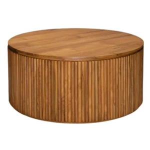 Table basse ronde basse avec matériaux en bois massif Fabrication de meubles de salon naturels en Indonésie - Product Image 1