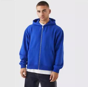 Sudadera con capucha desgastada de gran tamaño personalizada de alta calidad, sudadera con cremallera térmica de peso pesado para hombre lavada con ácido para invierno - Product Image 6