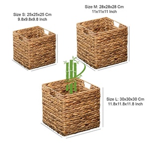 2026 Home Decor Storage Baskets with Lid Rectangle Water Hyacinth Woven Storage <b>Boxes</b> Bins New Product Ideas for <b>Lunch</b> <b>Bags</b> - Product Image 6