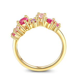 แหวนประดับเพทายหลากสี Jeulia Dream Garden เงินสเตอร์ลิงชุบทอง 18K - Product Image 3