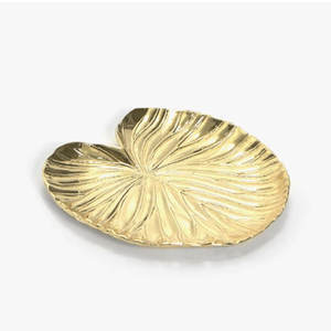 Cuenco poco profundo de plata antigua de aluminio fundido con plato de hojas Soporte de anillo en forma de hoja pequeña Organizador de joyas - Product Image 2