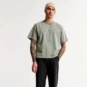 Camiseta Holgada de Gran Tamaño para Hombre, 100% Algodón, Tejido Jersey Grueso, Transpirable, Manga Corta, Informal - Product Image 3