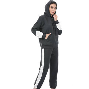 Chándal de mujer Conjunto de Sudadera con capucha de invierno Patrón sólido Impreso Liso teñido Plus XXL Servicio OEM Disponible Adultos Chándal Fleece - Product Image 5