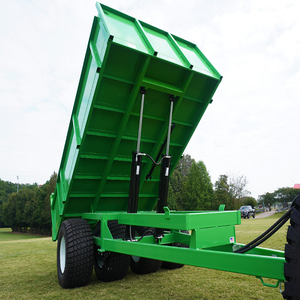 Green Steel Hydraulic Tipping Dump <b>Trailer</b> <b>Farm</b> Equipment Heavy Duty 4 Wheel Design Pump High Safety Level - Product Image 1