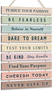 Wholesale <b>Rustic</b> Wood Inspirational Motivational Quote Wall Hanging Plaque Farmhouse Style Wooden <b>Decor</b> for Office Living Room - Product Image 2