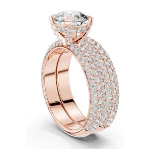 Anillo de Compromiso con Diamantes Redondos Brillantes Cultivados en Laboratorio, 3.57 CT en Total, Claridad VVS-VS EF, Oro de 18K, 14K, 10K y Plata 925 - Product Image 5