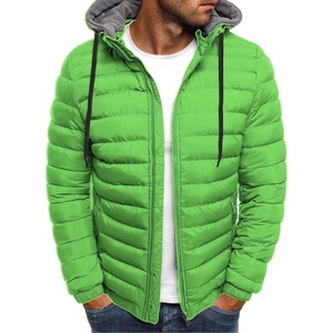 Chaqueta acolchada ajustada a prueba de viento de lona con cremallera y capucha cálida de invierno para hombre 2024 de talla grande estilo callejero - Product Image 4